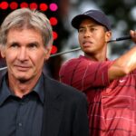 Tiger Woods and Harrison Ford